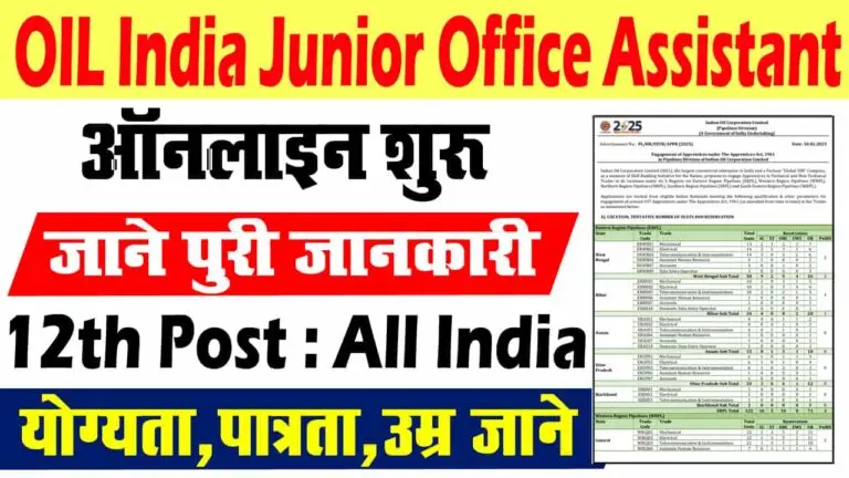 OIL India Junior Office Assistant